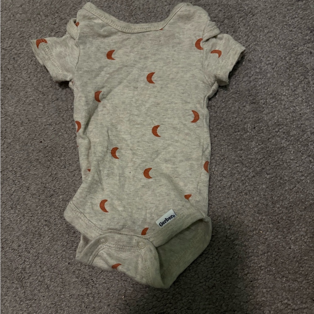 Carter's Beige and Orange Crescent Print Bodysuit